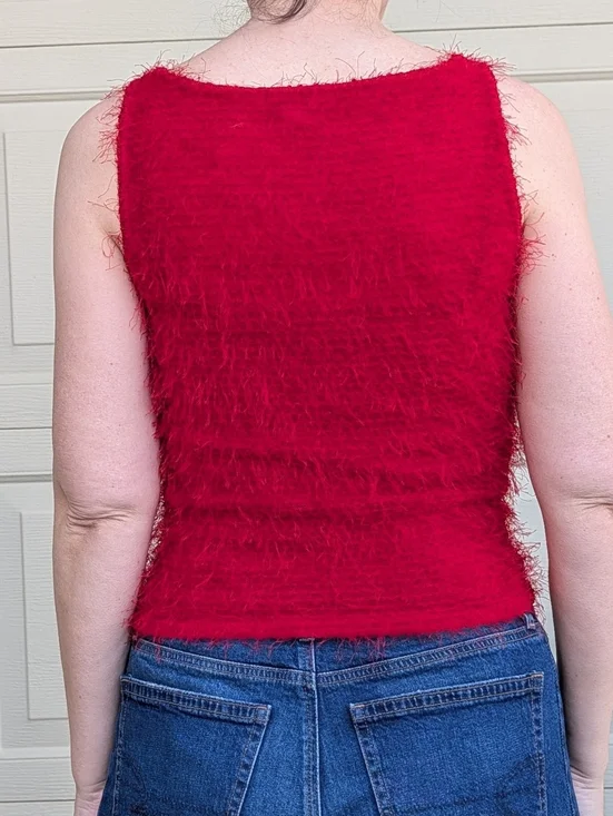 Y2K VINTAGE eyelash tank TOP S M - Picture 5 of 10